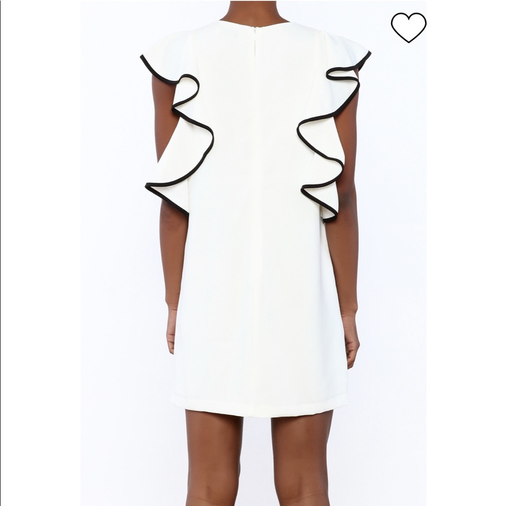 Do+Be white dress with ruffled sleeve. NEVER WORN. New with tags